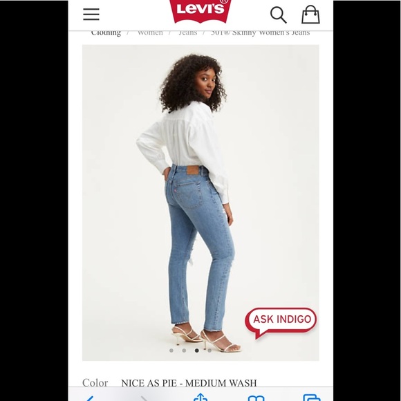 SALE NWT Levi’s original 501 skinny stretch jeans sz 29 - Picture 2 of 8